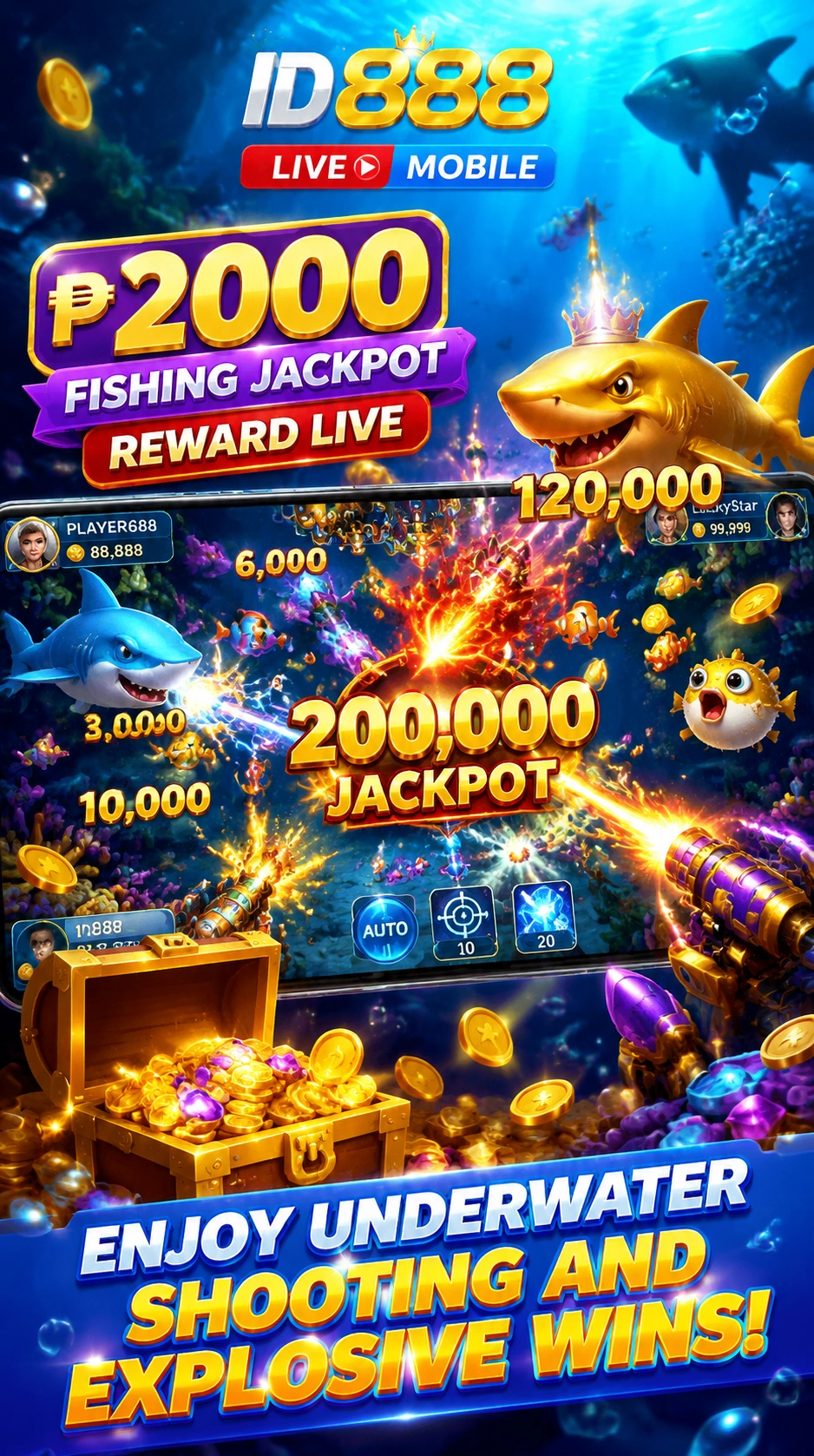 Fishing game jackpot scene