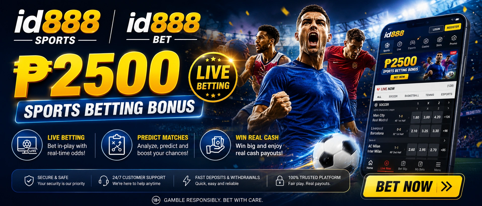 Sports betting mobile interface with live odds and betting markets
