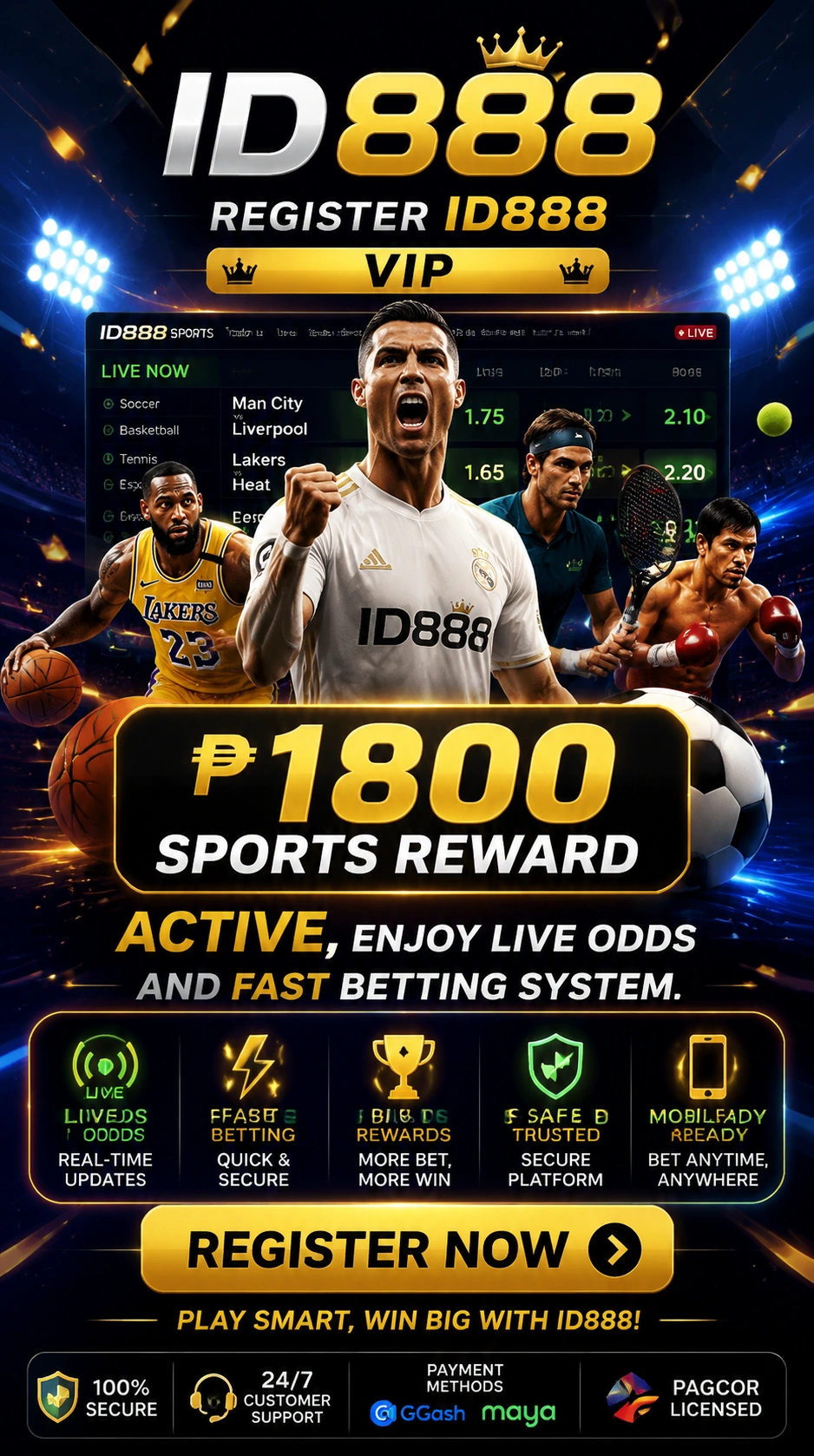 Sports betting event navigation center on mobile